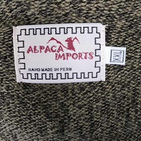 Alpaca Imports Hooded Zip Up Sweater Men's US Large* Olive Green - Picture 7 of 10